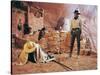 Once Upon a Time in the West by SergioLeone with Henry Fonda (1905 - 1982), here c, 1968 (photo)-null-Stretched Canvas