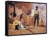 Once Upon a Time in the West by SergioLeone with Henry Fonda (1905 - 1982), here c, 1968 (photo)-null-Framed Stretched Canvas