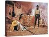 Once Upon a Time in the West by SergioLeone with Henry Fonda (1905 - 1982), here c, 1968 (photo)-null-Stretched Canvas