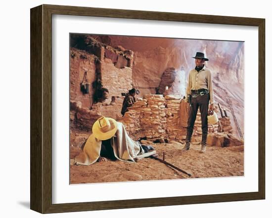 Once Upon a Time in the West by SergioLeone with Henry Fonda (1905 - 1982), here c, 1968 (photo)-null-Framed Photo