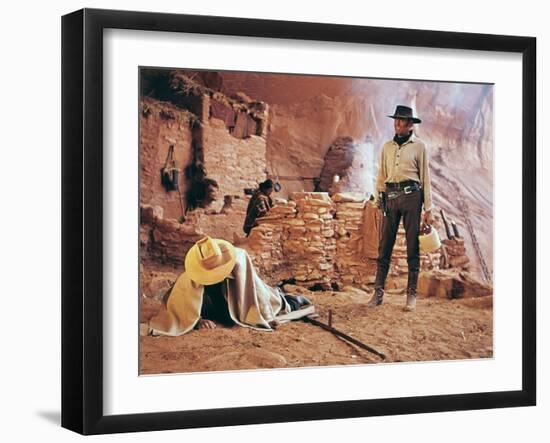 Once Upon a Time in the West by SergioLeone with Henry Fonda (1905 - 1982), here c, 1968 (photo)-null-Framed Photo