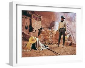 Once Upon a Time in the West by SergioLeone with Henry Fonda (1905 - 1982), here c, 1968 (photo)-null-Framed Photo