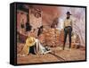 Once Upon a Time in the West by SergioLeone with Henry Fonda (1905 - 1982), here c, 1968 (photo)-null-Framed Stretched Canvas