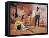 Once Upon a Time in the West by SergioLeone with Henry Fonda (1905 - 1982), here c, 1968 (photo)-null-Framed Stretched Canvas