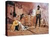 Once Upon a Time in the West by SergioLeone with Henry Fonda (1905 - 1982), here c, 1968 (photo)-null-Stretched Canvas