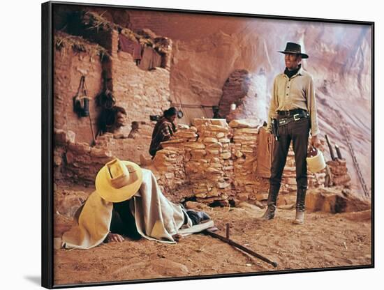 Once Upon a Time in the West by SergioLeone with Henry Fonda (1905 - 1982), here c, 1968 (photo)-null-Framed Photo