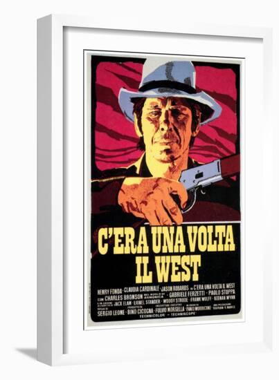 Once Upon a Time in the West, Charles Bronson on Italian Poster Art, 1968-null-Framed Art Print