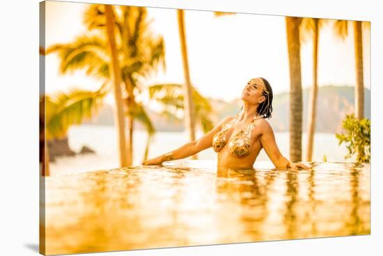 Ondalinda festival, Gold infinity pool photo shoot, El Careyes, Mexico-Laura Grier-Stretched Canvas