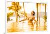 Ondalinda festival, Gold infinity pool photo shoot, El Careyes, Mexico-Laura Grier-Framed Photographic Print