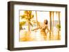 Ondalinda festival, Gold infinity pool photo shoot, El Careyes, Mexico-Laura Grier-Framed Photographic Print