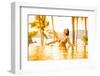 Ondalinda festival, Gold infinity pool photo shoot, El Careyes, Mexico-Laura Grier-Framed Photographic Print