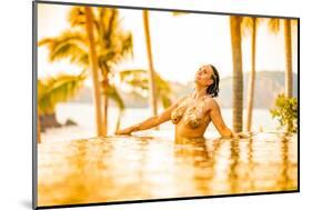 Ondalinda festival, Gold infinity pool photo shoot, El Careyes, Mexico-Laura Grier-Mounted Photographic Print