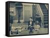 ONE A.M., Charlie Chaplin on lobbycard, 1916-null-Framed Stretched Canvas