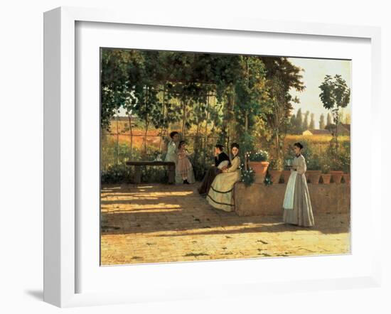 One Afternoon (Or the Pergola)-Silvestro Lega-Framed Giclee Print