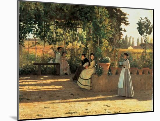 One Afternoon (Or the Pergola)-Silvestro Lega-Mounted Giclee Print