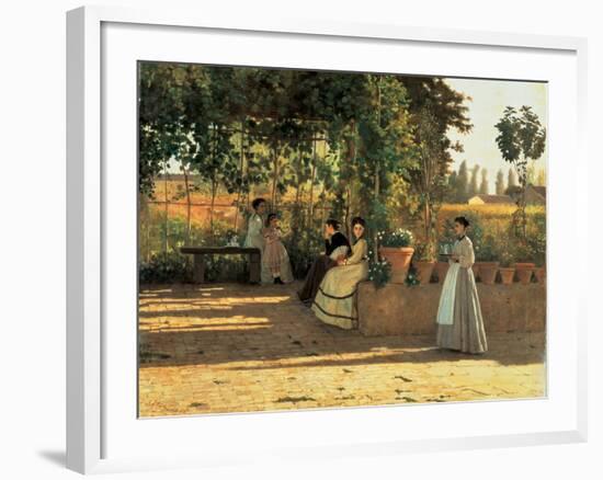 One Afternoon (Or the Pergola)-Silvestro Lega-Framed Giclee Print