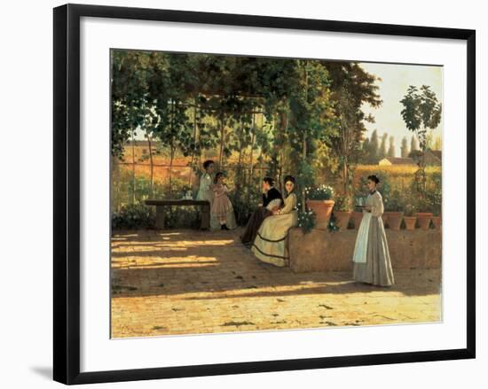 One Afternoon (Or the Pergola)-Silvestro Lega-Framed Giclee Print