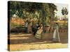 One Afternoon (or The Pergola)-Silvestro Lega-Stretched Canvas
