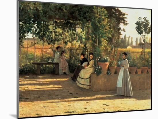 One Afternoon (or The Pergola)-Silvestro Lega-Mounted Art Print