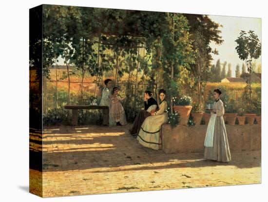 One Afternoon (or The Pergola)-Silvestro Lega-Stretched Canvas