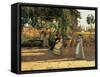 One Afternoon (or The Pergola)-Silvestro Lega-Framed Stretched Canvas