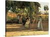 One Afternoon (or The Pergola)-Silvestro Lega-Stretched Canvas