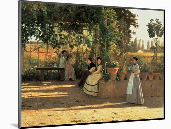 One Afternoon (or The Pergola)-Silvestro Lega-Mounted Art Print