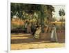 One Afternoon (or The Pergola)-Silvestro Lega-Framed Art Print