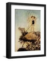 One Aloof Stand Sentinel - A Midsummer Night's Dream-Arthur Rackham-Framed Art Print