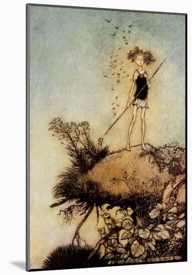 One Aloof Stand Sentinel - A Midsummer Night's Dream-Arthur Rackham-Mounted Art Print