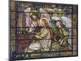 One Angel Helps Saint Cecilia Play the Organ While Another Holds a Lyre-null-Mounted Photographic Print