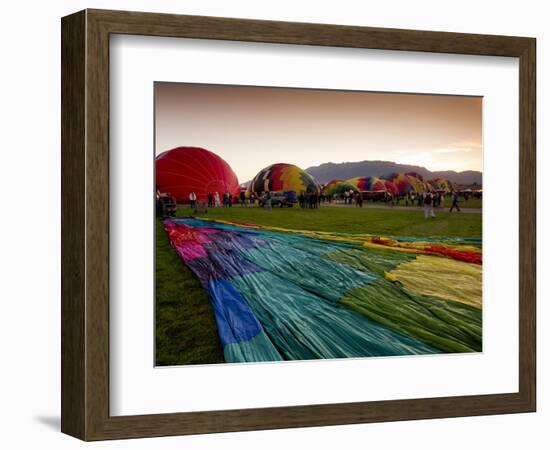 One Balloon Being Prepared for Mass Ascension at Albuquerque Int'l Balloon Fiesta, New Mexico, USA-Maresa Pryor-Framed Photographic Print