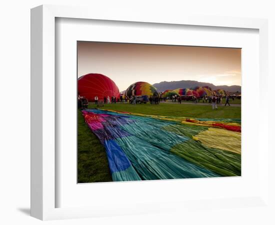One Balloon Being Prepared for Mass Ascension at Albuquerque Int'l Balloon Fiesta, New Mexico, USA-Maresa Pryor-Framed Photographic Print