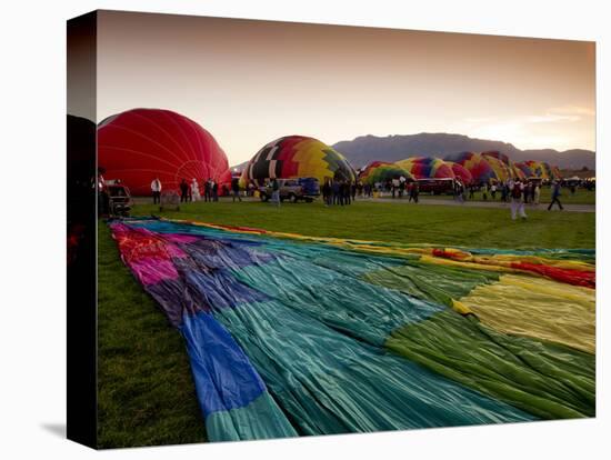 One Balloon Being Prepared for Mass Ascension at Albuquerque Int'l Balloon Fiesta, New Mexico, USA-Maresa Pryor-Stretched Canvas