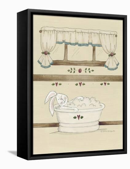 One Bunny in Tub-Debbie McMaster-Framed Stretched Canvas