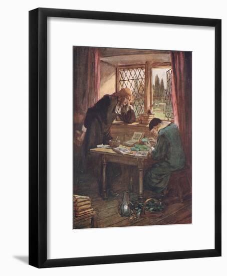 One Day, Leaning His Forehead on His Hand-Hugh Thomson-Framed Giclee Print