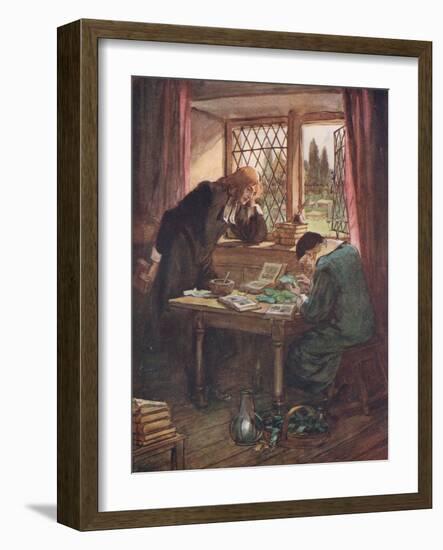 One Day, Leaning His Forehead on His Hand-Hugh Thomson-Framed Giclee Print