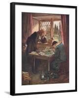 One Day, Leaning His Forehead on His Hand-Hugh Thomson-Framed Giclee Print