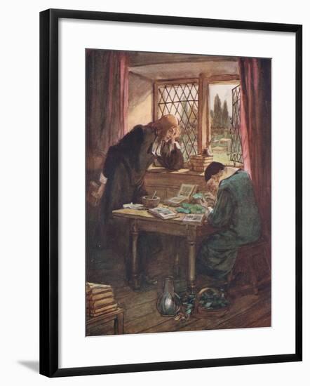 One Day, Leaning His Forehead on His Hand-Hugh Thomson-Framed Giclee Print