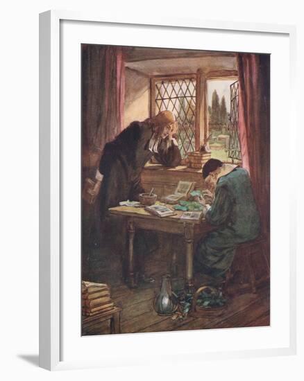 One Day, Leaning His Forehead on His Hand-Hugh Thomson-Framed Giclee Print