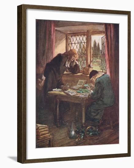 One Day, Leaning His Forehead on His Hand-Hugh Thomson-Framed Giclee Print