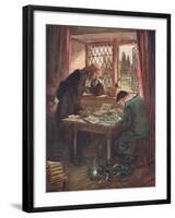 One Day, Leaning His Forehead on His Hand-Hugh Thomson-Framed Giclee Print