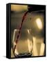 One drop shows as red wine is poured into glass.-Richard Duval-Framed Stretched Canvas