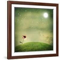 One Echinacea Flower under the Moon-Melpomene-Framed Photographic Print