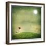 One Echinacea Flower under the Moon-Melpomene-Framed Photographic Print