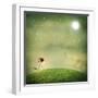 One Echinacea Flower under the Moon-Melpomene-Framed Photographic Print