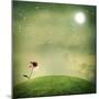 One Echinacea Flower under the Moon-Melpomene-Mounted Photographic Print