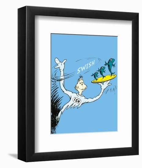 One Fish, Two Fish, Red Fish, Blue Fish (on blue)-Theodor (Dr. Seuss) Geisel-Framed Art Print