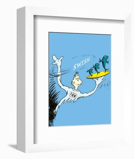 One Fish, Two Fish, Red Fish, Blue Fish (on blue)-Theodor (Dr. Seuss) Geisel-Framed Art Print