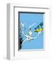 One Fish, Two Fish, Red Fish, Blue Fish (on blue)-Theodor (Dr. Seuss) Geisel-Framed Art Print